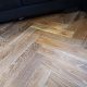 90mm x 14mm x 450mm Smoked White UV Oiled Herringbone Engineered Rustic Flooring 