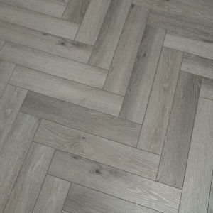 Pearl Grey SPC Herringbone Engineered Vinyl Click Flooring 126mm x 6mm x 630mm