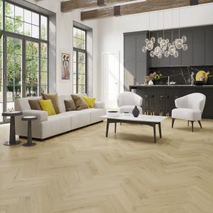 Sahara Sand SPC Herringbone Engineered Vinyl Click Flooring 126mm x 6.5mm x 630mm