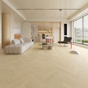 Crantock Sand SPC Herringbone Engineered Vinyl Click Flooring 126mm x 6.5mm x 630mm