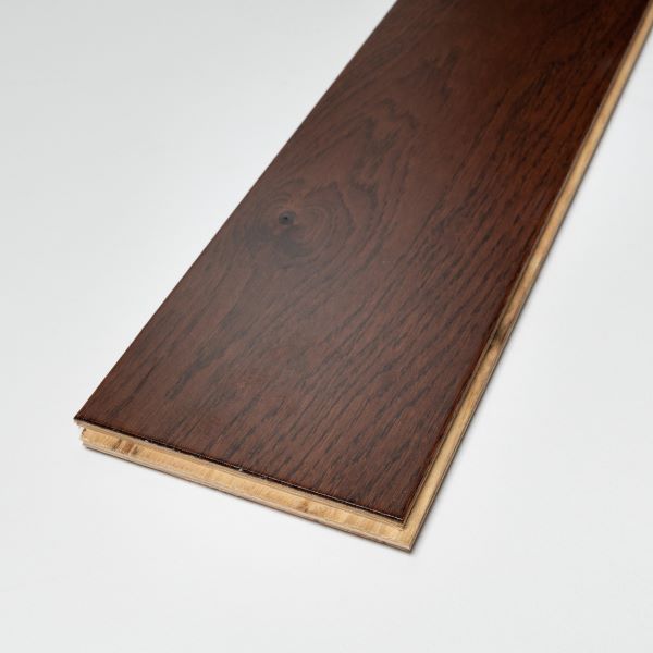 150mm x 14/3mm x random lengths Walnut Stain Oak Lacquered Rustic Grade Engineered Wood Flooring 