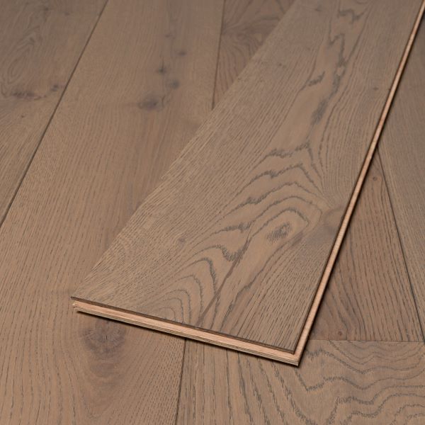 190mm x 14/3mm x 1900mm Dove Grey Lacquered Rustic Grade Multiply Engineered Wood Flooring 